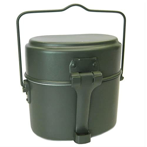 German Style Aluminum Portable Thickened Handle Metal Lunch Box ,Camping Cookware Lunch Box,Outdoor Camping Cookware Lunch Box Aluminum Cookware Set (ArmyGreen), Camping Cookware Lunch Box,German