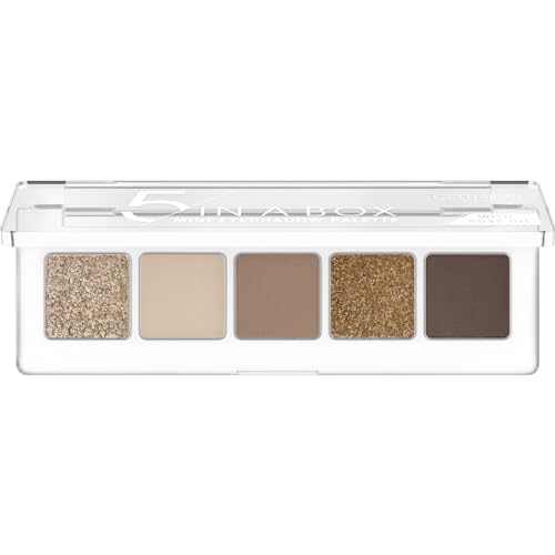 Catrice 5 In A Box Mini Eyeshadow Palette, Lidschatten, Nr. 010 Golden Nude Look, mehrfarbig, 5 Nude-Töne, mit Ölen, intensiv,...