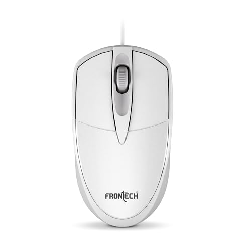 FRONTECH FRONECH Precision Pro – Ultra-Quiet Ergonomic Optical USB Mouse with Smooth Scroll Wheel (MS-0047W)