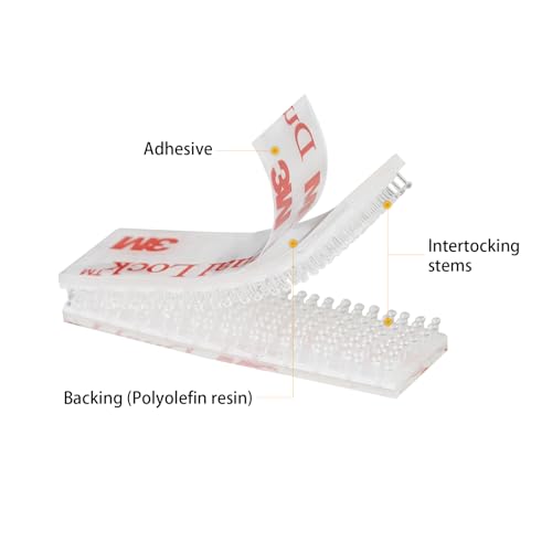 Tangyinrd EZ Pass/IPass/IZoom/SunPass Dual Lock Adhesive Strips 8 PCS (4 Sets), EZ Pass/I-Pass/Toll Tag Tape Mounting kit,Peel and Stick Adhesive Strips Dual Lock Tape - Thumbnail 2