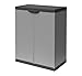 BuyStar Armadio Basso 2 Ante da Esterno 68x40x85h cm, Ripiano Interno e Maniglie - Sistema a Incastro, Senza Viti, Idrorepellente, Robusto, Anti odore, Lavabile, da Interno, Garage - Made in Italy immagine