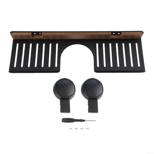 Estante de ventosa de nogal con ventosas al vacío, marco de aleación de aluminio resistente a la corrosión, estante de drenaje en forma de U para baño y cocina