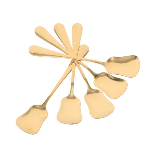 FUNOMOCYA 5Pcs Stainless Steel Dessert Spoons Elegant Mini Coffee and Ice Cream Teaspoons for Mixing Yogurt and Gelato and Easy to Clean for Tea Parties and Desserts