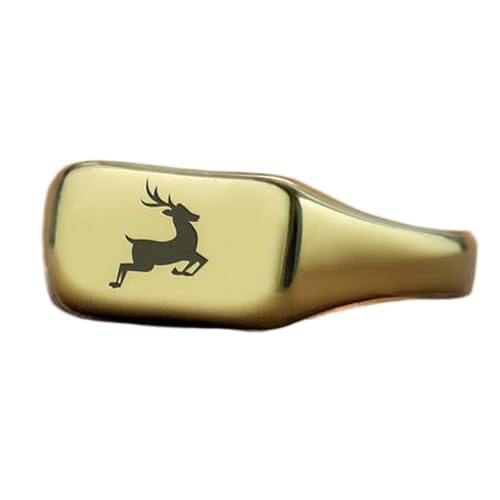 Bague cerf rectangulaire en argent, le bijou cadeau idéal pour homme et femme