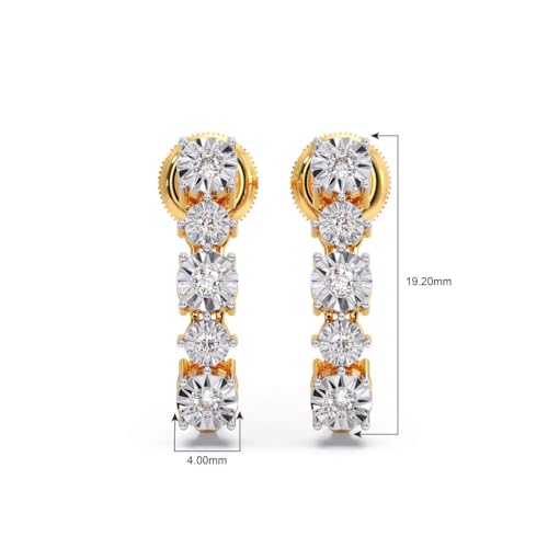 CANDERE - A KALYAN JEWELLERS COMPANY 18K BIS Hallmark Pure Yellow Gold and certified SIIJ Real Diamond Stud Earring for Womens with Screw Back closure - Image 4