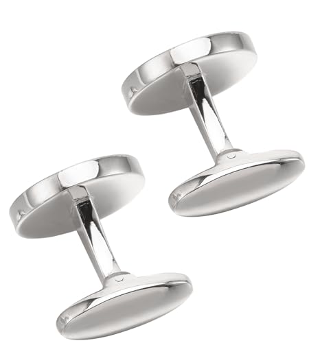 Mancuernillas redondas con patrón de nubes grabadas para hombre miniatura 6