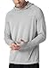 Willit Men's Sun Shirts UPF 50+ Rash Guard Long Sleeve Sun Protection Hoodie SPF UV Fishing Lightweight Athletic Running Gray L