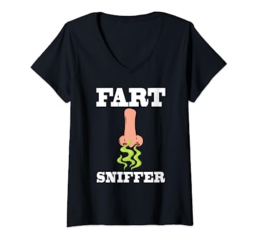 T-shirt « Fart Sniffer », « Gross Dad Joke », « Weird Funny Fart » T-Shirt avec Col en V
