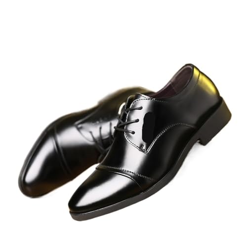 Men's Business Leather Shoes All-Match Breathable Casual Shoes Oxfords(Black,9)