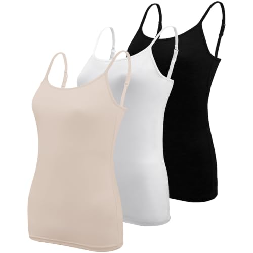 Image of BQTQ 3 Pcs Womens Camisole Tank Top Spaghetti Strap Camisoles Ladies Undershirts