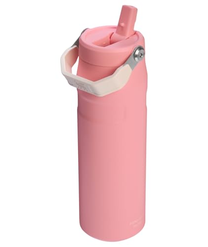 Image of Stanley IceFlow Flip Straw 2.0 Water Bottle 24 oz | Built-In Straw for Travel and Sports | Lightweight and Leak Resistant | Insulated Stainless Steel | BPA-Free | Pink Mesa