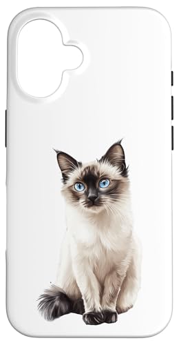 Sweet Ragdoll Cat Blue Eyes �L �L �y�b�g�D�� �X�}�z�P�[�X iPhone 16 �p
