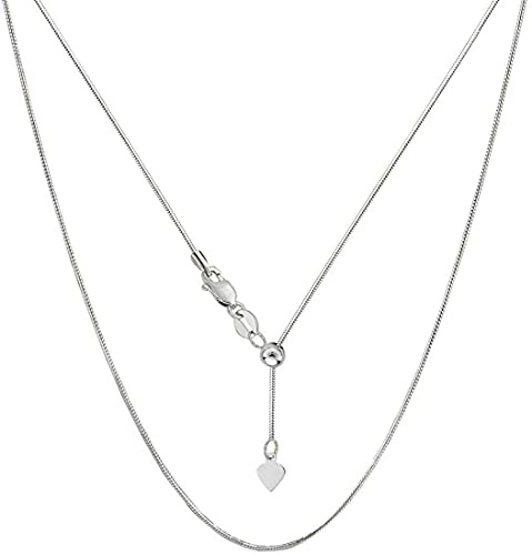 Savlano 925 Sterling Silver Italian 1.5mm Solid Snake Adjustable Bolo 14-24 Inch Chain Necklace For Women - Made in Italy Comes With a Gift Box - Main Image