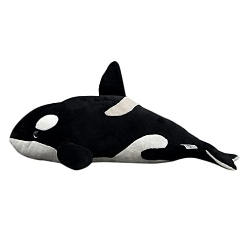 WHHW Lindo Juguete De Felpa De Ballena Asesina, Simulación Suave Ballena Negra De Madrugada Muñeca Relleno Animal Marino Peluche Juguete For Almohada De 22 Pulgadas Regalo De Cumpleaños For Almohadas Cover