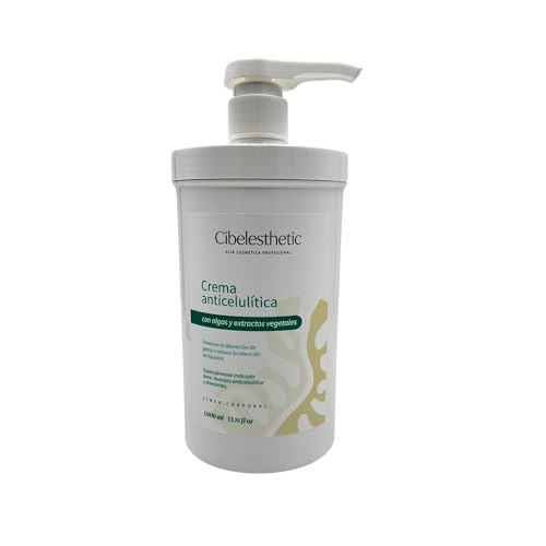 Cibelesthetic Crema de Algas Corporal Profesional con Fucus, Centella Asiática, Hiedra y Cola de Caballo – Crema Reafirmante, Tonificante y Drenante – Tratamiento Anticelulítico e Hidratante 1000 ml