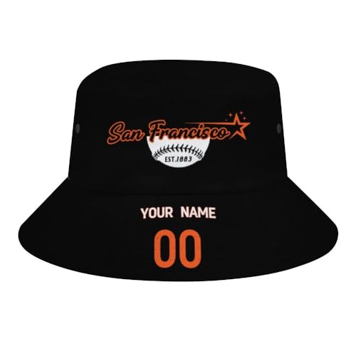 Baseball City Custom Bucket Hat for Men Women Personalized Any Name Number Summer Travel Beach Sun Hat Outdoor Cap Fans Gifts