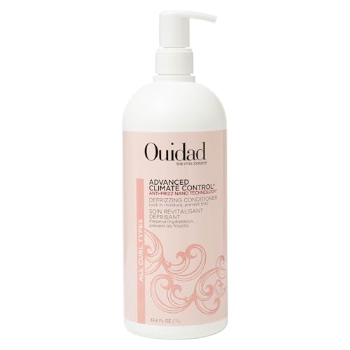 Ouidad Advanced Climate Control Defrizzing Conditioner - 33.8 fl oz Anti-Frizz Nano Technology Locks In Moisture Protects Curls from Heat Safe for Color-treated Hair For All Curl Types