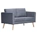 Mengtu Dunkelgrauer 2-Sitzer-Sofa mit hoher Bequemlichkeit und Robustheit | Holzgestell + hochwertiger Stoff | Wohnzimmer Terrassensofas, Gartenmöbel 242220