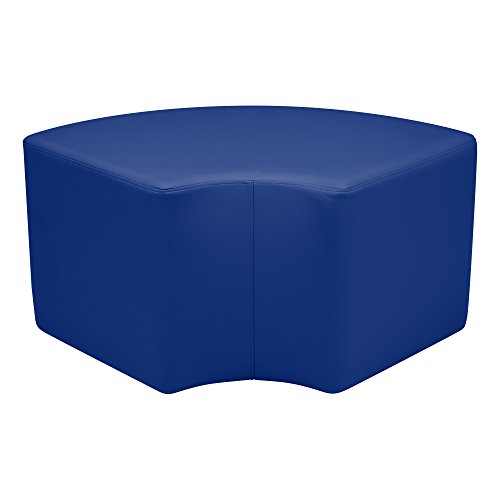 Image of Sprogs 18 inch H Structured Quarter Round Stool -Flexible Modular Collaborative Soft Seating for Office, Home, Lounge and School Classrooms with Durable Frame & Set of 2 inch Legs Add-on - Blue