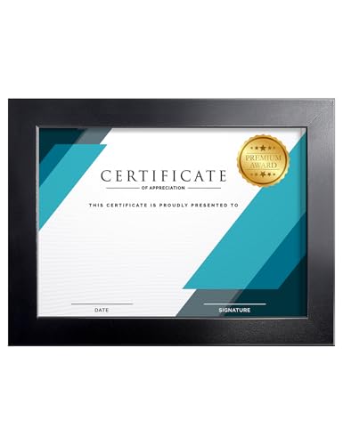 LaVie Home 8.5x11 Picture Frame 11L x 8.5W Frame Display Pictures 6x8 with Mat or 8.5x11 Without Mat Stable and Sturdy Black Frame and Polished Plexiglass Horizontal and Vertical Format of The Walls