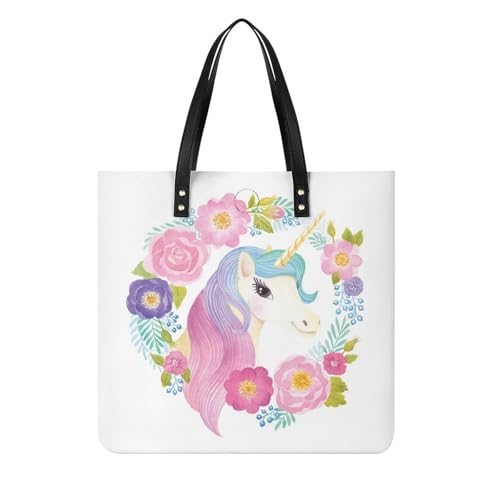 Licorne fleurie femmes sac à main élégant, tote bag grand format idée cadeau originale