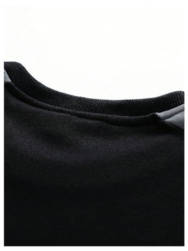 Men's Crewneck Oversized Sweatshirts Color Block Long Sleeve Oversized Pullover Top4