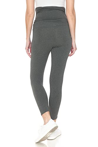 Leggings Depot Women's Maternity Leggings Over The Belly Pregnancy Casual Yoga Tights (Capri-Heather Charcoal, Large) #TOP27