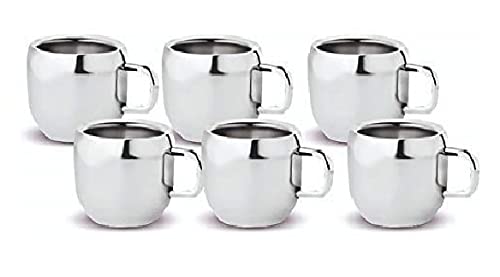Image of LiMETRO STEEL Stainless Steel Apple Tea & Coffe Cups (80 ml) (6)