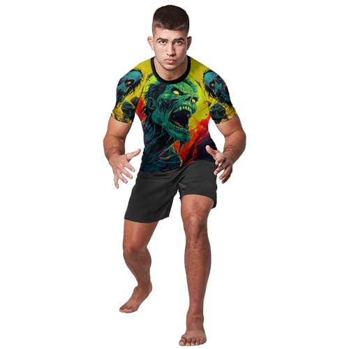 Desantiago Rash Guard Ultra Soft Compression Shirt for Men, Rash Guard Men Jiu Jitsu Short Sleeve3