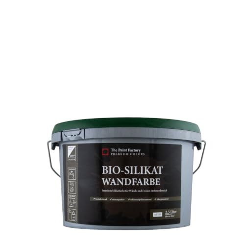 Farbklecks24 The Paint Factory Bio-Silikat Innenfarbe 2 5L weiss Wandfarbe Silikatfarbe innen für Allergiker empfohlen