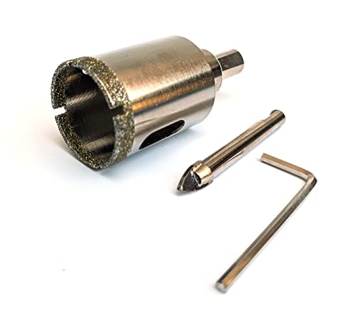 Drilax 1-1/2 Inch Diamond Drill Bit Tile Hole Saw Ceramic Porcelain Quartz Granite Kitchen Bathroom Shower Faucet Installation 1.5 Inches With Removable Center Pilot Drill Bit Locator Pin Locator #TOP1