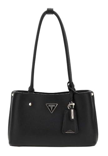GUESS MERIDIAN SHOULDER SATCHEL BLACK l'excellence du sac à main structuré noir