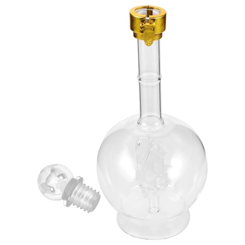 IWOWHERO Dispensador de Licor de Vidrio 500 Ml, Decantador de Vino y Whisky Transparente, Botella Creativa en Forma de Barco para Cócteles y Decoración en Hogar y Restaurante