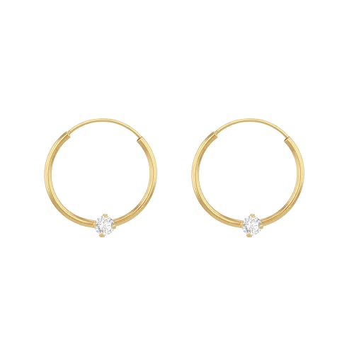 Boucles d'oreilles dormeuses Carissima en or 9k et zircone cubique éclatante