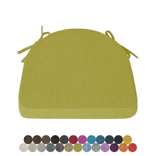 Lsjoaw Chair Cushions Pads 1 Piece 40X38X38X3cm Seat Pads for Dining Chairs with Ties Non Slip Seat Cushions for Kitchen Patio Garden Farmhouse Dining Room Washable Cover,Light Green
