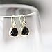 Dainty Simulated Black Onyx Dangle Earrings, 14k Gold-Plated, Hypoallergenic, Lightweight Crystal Drops, Minimalist Black and Gold Jewelry by MJLULU