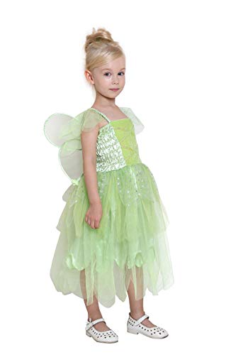Jason Party Girls Tinker Bell Fairy Costume Elf Wing Halloween Cosplay Dress - Elf-S #TOP3