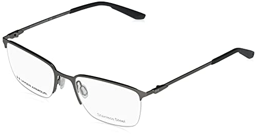Under Armour Men's UA 5005/G Rectangular Prescription Eyewear Frames, Semi Matte Dark Ruthenium/Demo Lens, 54mm, 19mm