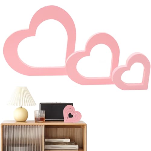 Letrero de madera para decoración de mesa, adorno de madera para decoración de mesa de comedor, Letrero de madera con forma de corazón para decoraciones de boda, Letreros de madera con forma de corazó