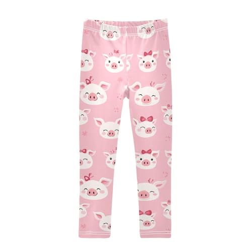 Pigs Faces Girls' Leggings Toddler Doodles Kids Yoga Pants Dance Active Tights 4T