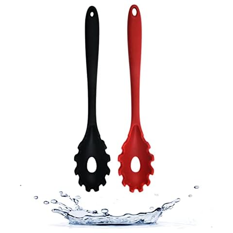 Armrouns Silicone Pasta Fork (11.2"), Spaghetti Server Spoon Heat Resistant 600°F, Food Grade Pasta Spoon, BPA Free, Noodle Spoon. (Silicone) Cover