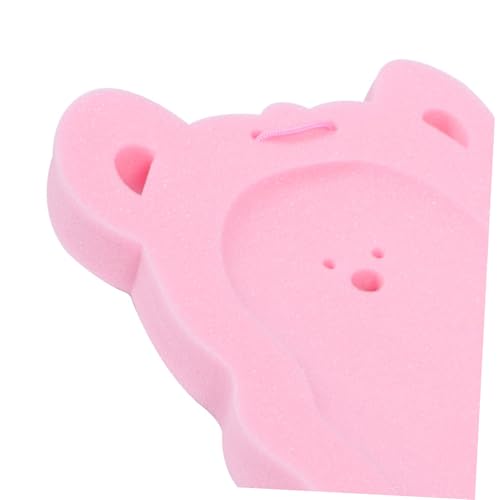 Almohadilla de baño para recién nacido con esponja rosa de oso 3