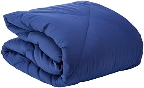 Amazon Basics Reversible Microfiber Comforter, navy/blue, 135X200cm