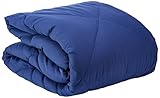 Amazon Basics - Edredón de microfibra reversible, azul marino/azul, 140 x 200 cm