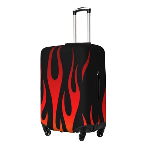 Retro Traditional Hot Rod Flames Luggage Cover, Protective Washable Suitcase Cover - Travel High Elastic Fibers Suitcase Protector Fits Large2