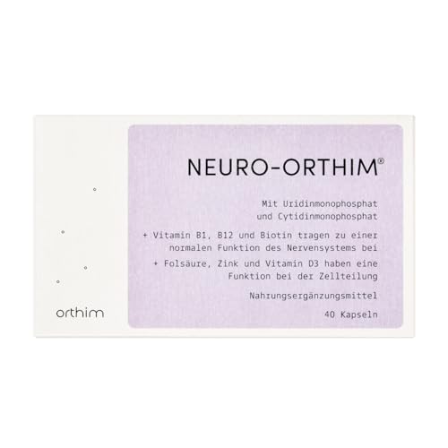 NEURO-ORTHIM - mit Uridin Cytidin & Folsäure + Vitamin B12 trägt zu einer normalen Funktion des Nervensystems bei - nur 1x Kapsel täglich - vegan glutenfrei laktosefrei (40 Kapseln)