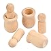 WOWOSS 20 Pack Unfinished Wooden Peg Nesting Dolls People Bodies, Natural Unpainted Decorative Wood Shapes Figures for Painting, Craft Art Projects, Peg Game