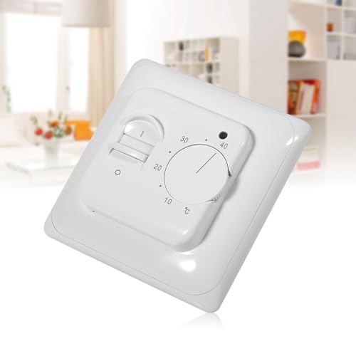 BuyWeek Thermostat, Manueller Raumthermostat für Fußbodenheizung, Mechanischer Thermostat Klimaanlage Temperaturregler mit 2,9 m Sensorkabel