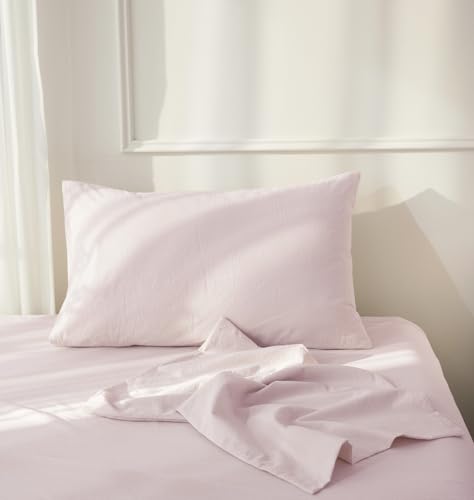 JIYUAN Queen Washed Cotton Pillowcases, Set of 2, Relaxed Linen Feel by JIYUAN - Used condition - Image 2