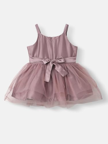 Image of Nautinati Baby Girls Fit & Flare Colourful Party Frock with Mesh & Sequins | Age 0-3 Years